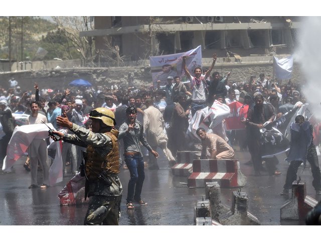 afghan security forces use water canons to disperse protesters during clashes at a protest against the government following a catastrophic truck bomb attack near zanbaq square in kabul on june 2 2017 photo afp