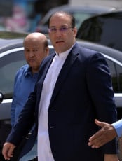 hassan nawaz arrives to record his statement before the joint investigation team at the federal judicial academy in islamabad photo afp