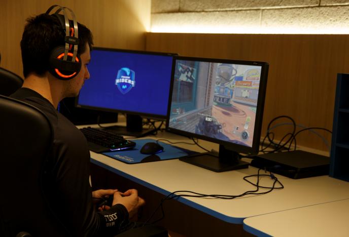 a member of movistar riders esports team trains quot call of duty quot video game at movistar esports center in madrid spain photo reuters