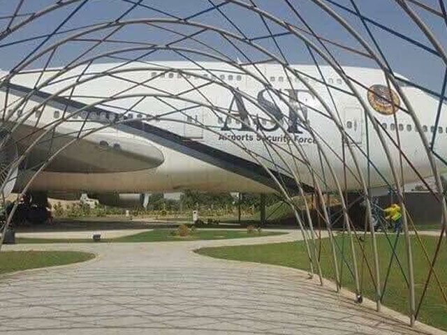 an old pia jumbo jet 747 300 ap bfv was handed over to the asf around one and a half years ago for training photo twitter