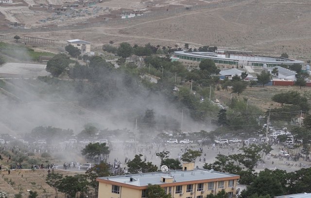 a series of blasts in kabul on saturday killed at least 19 people at a funeral for one of the victims of clashes between police and protesters a day before photo reuters