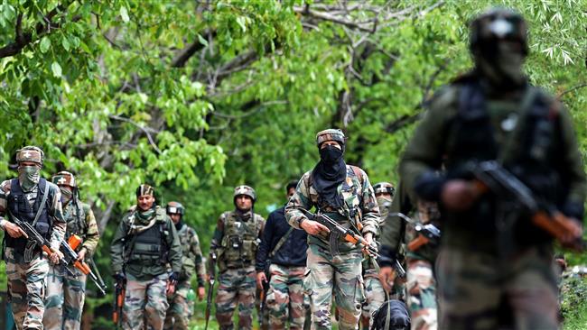 indian soldiers patrol during an operation in shopian south of srinagar photo afp