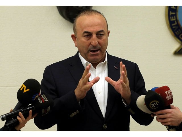 turkish foreign minister mevlut cavusoglu speaks during a news conference at ataturk international airport in istanbul turkey march 11 2017 photo reuters