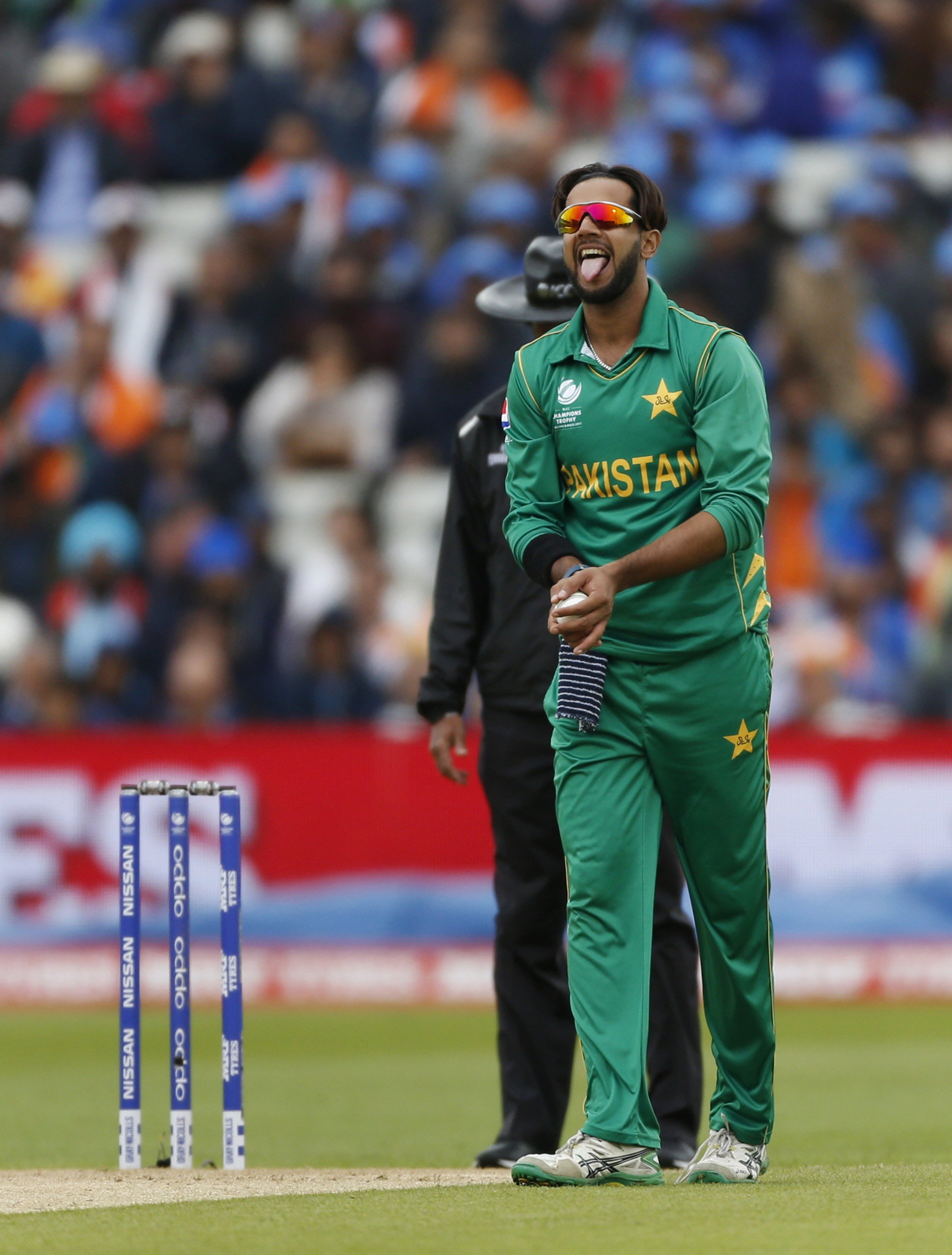 unfathomable both abdul razzaq and yasir hameed were at a loss to understand why left arm spinner imad wasim was picked to share the new ball with mohammad amir against india photo afp