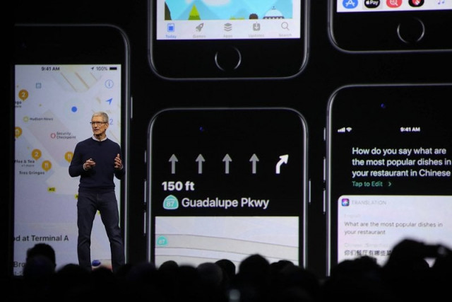 apple ceo tim cook delivers the opening keynote address the 2017 apple worldwide developer conference wwdc at the san jose convention center on june 5 2017 in san jose california photo afp apple ceo tim cook delivers the opening keynote address the 2017 apple worldwide developer conference wwdc at the san jose convention center on june 5 2017 in san jose california photo afp