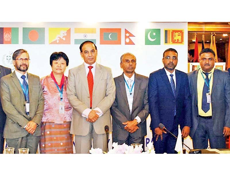 nab chairman qamar zaman chaudhry with representatives of saarc member countries photo express