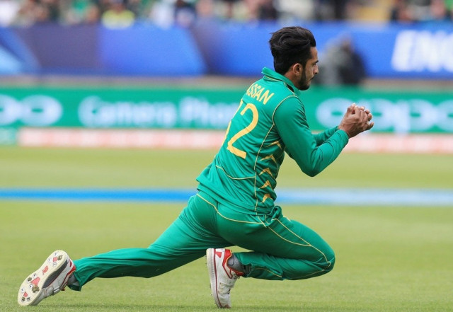 hasan bagged three wickets and took two important catches for pakistan photo afp hasan bagged three wickets and took two important catches for pakistan photo afp