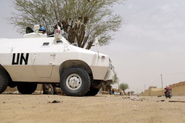 un soldiers patrol in the northern malian city of kidal photo afp