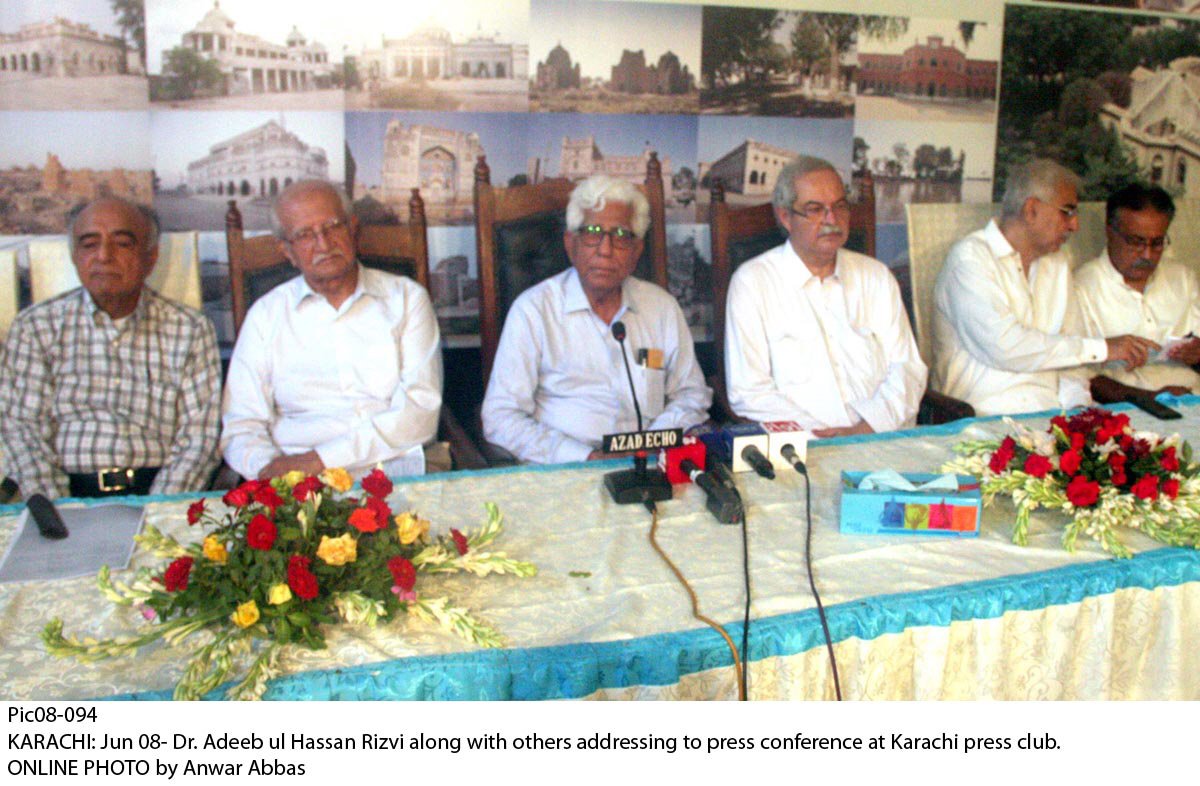 participants of the press conference urged the need for preservation of heritage sites in sindh photo online