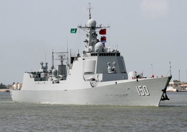 chinese war ship chang chun at the karachi harbour on saturday june 10 2017 photo inp