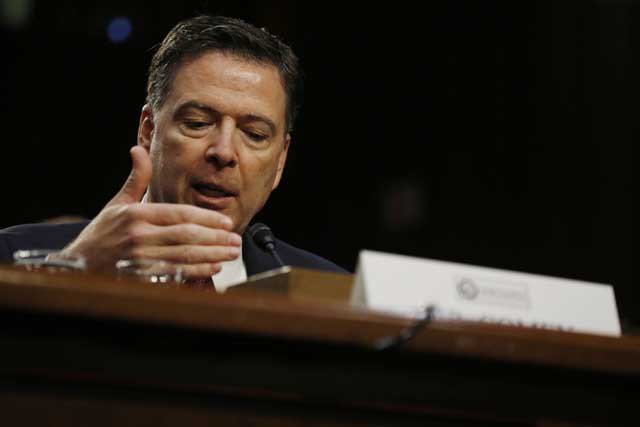 former fbi director james comey testifies before a senate intelligence committee hearing on russia 039 s alleged interference in the 2016 us presidential election on capitol hill in washington us june 8 2017 photo reuters