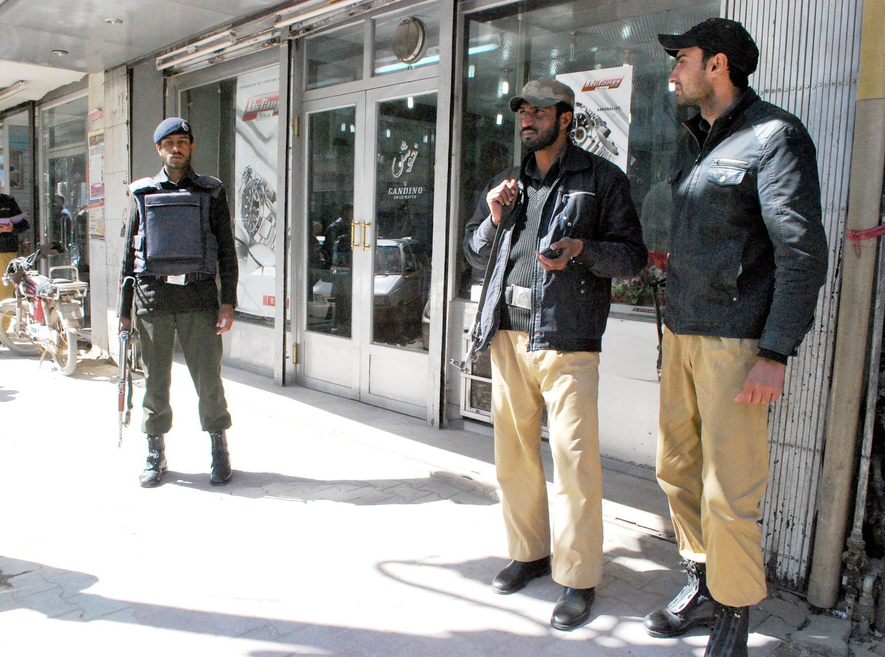 unidentified motorcyclists opened fired on a police check post in gen area of chakki shahwani on saryab road quetta photo express