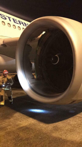 image of the gaping hole in the casing of one of the plane 039 s engines photo twitter image of the gaping hole in the casing of one of the plane 039 s engines photo twitter