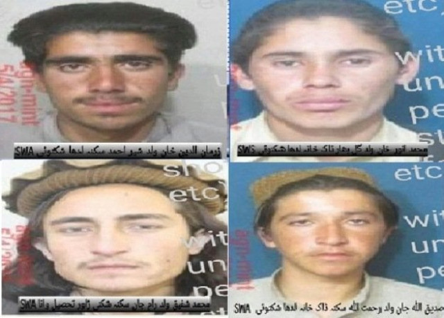 the pictures of the four suspected terrorists released by the dadu police the police say that they may enter dadu or already have done so the pictures of the four suspected terrorists released by the dadu police the police say that they may enter dadu or already have done so