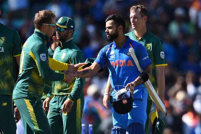 rallying his troops india were much improved with both bat and ball in their game against south africa from their defeat against sri lanka photo afp rallying his troops india were much improved with both bat and ball in their game against south africa from their defeat against sri lanka photo afp