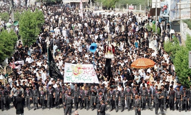 the youm e ali procession passing through ma jinnah road in karachi photo inp