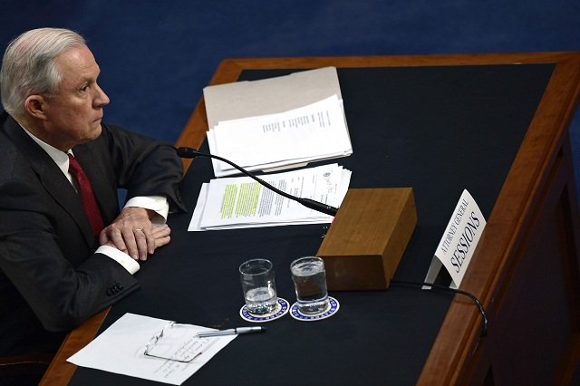 attorney general jeff sessions testifies during a us senate select committee on intelligence hearing on capitol hill in washington dc june 13 2017 us attorney general jeff sessions vehemently denied tuesday that he colluded with an alleged russian bid to tilt the 2016 presidential election in donald trump 039 s favor photo afp