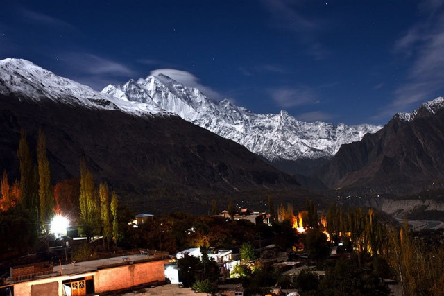 hunza valley in moon light photo express hunza valley in moon light photo express