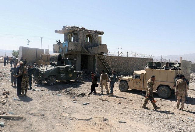 afghan security forces inspect the aftermath of a suicide bomb blast in paktia province afghanistan june 18 2017 photo reuters