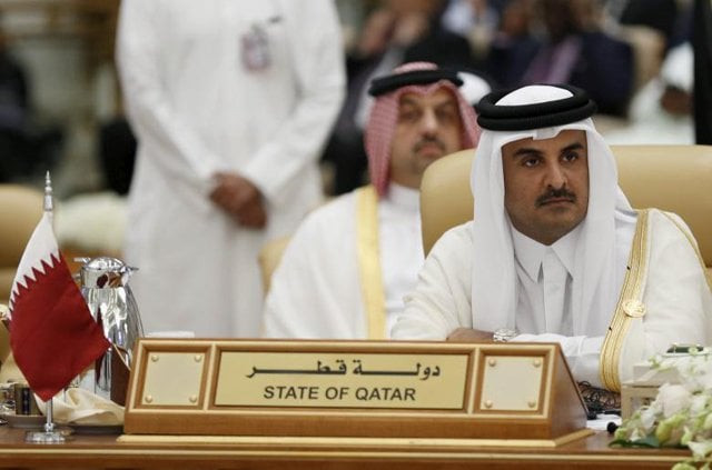 the emir of qatar tamim bin hamad al thani attends the final session of the south american arab countries summit in riyadh photo reuters the emir of qatar tamim bin hamad al thani attends the final session of the south american arab countries summit in riyadh photo reuters