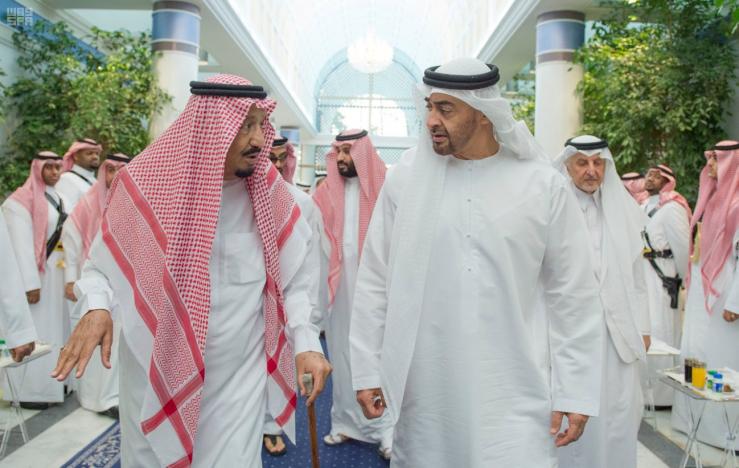 saudi arabia 039 s king salman bin abdulaziz al saud l with with abu dhabi crown prince sheikh mohammed bin zayed al nahyan june 2 2017 photo reuters