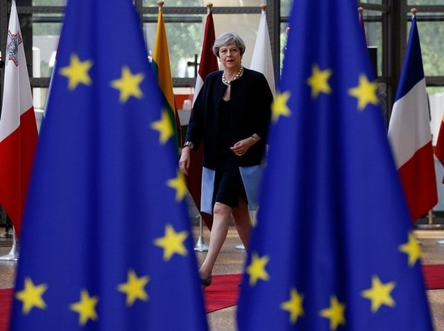 british prime minister theresa may arrives at the eu summit in brussels belgium june 22 2017 photo reuters
