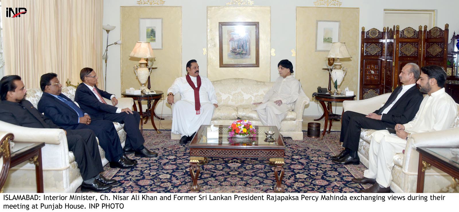 chaudhry nisar with sri lankan president mahinda rajapaksa
