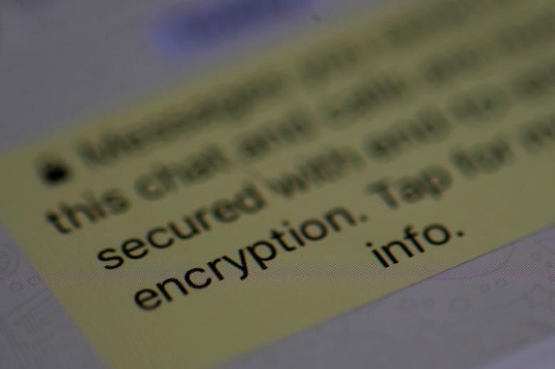 an encryption message is seen on the whatsapp application on an iphone in manchester britain march 27 2017 photo reuters