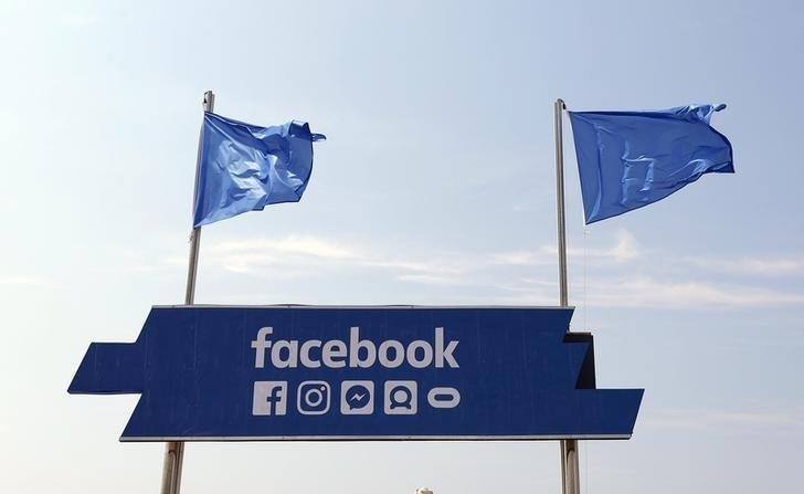 the logo of the social network facebook is seen on a beach during the cannes lions festival in cannes france june 21 2017 photo reuters