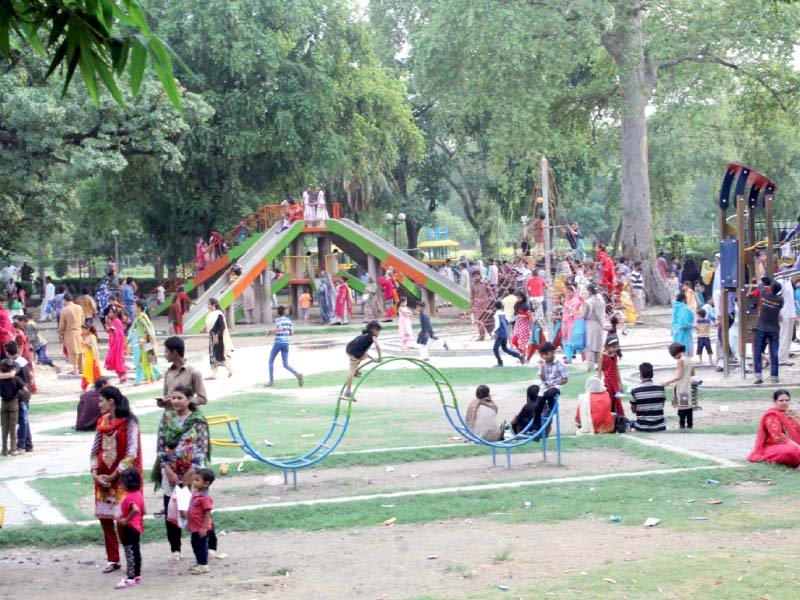 children enjoy at a local park on eid holidays photo express