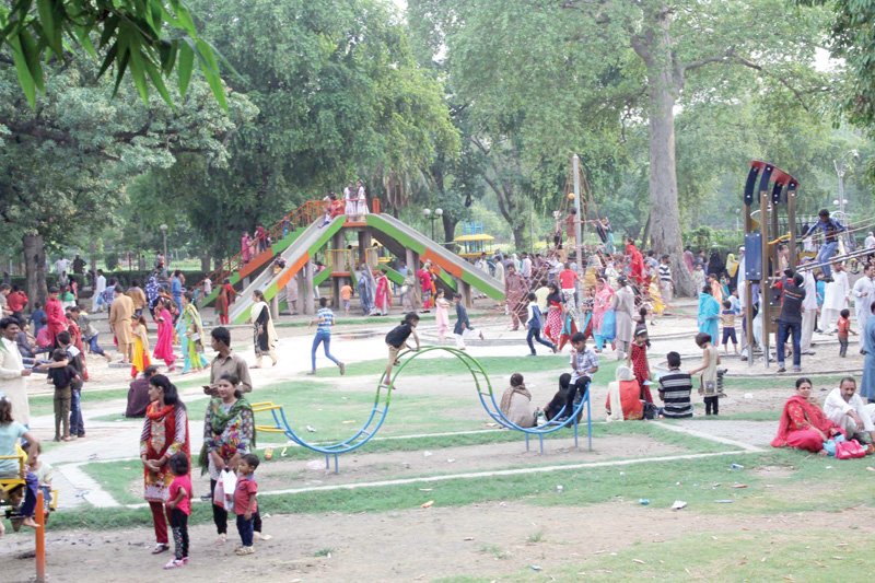 children enjoy at a local park on eid holidays photo express