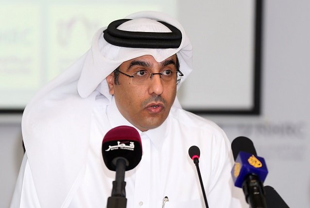 this file photo taken on june 8 2017 shows ali bin smaikh al marri chairman of qatar 039 s national human rights commission giving a press conference in doha al marri said his group would take action against saudi arabia the united arab emirates and bahrain employing swiss lawyers to seek compensation for those impacted by the decision of gulf countries to cut ties with the emirate photo afp