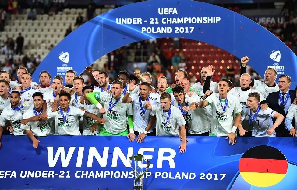 title glory it is germany 039 s second title in the age group following their triumph in 2009 while spain failed to expand their collection of four titles photo afp title glory it is germany 039 s second title in the age group following their triumph in 2009 while spain failed to expand their collection of four titles photo afp
