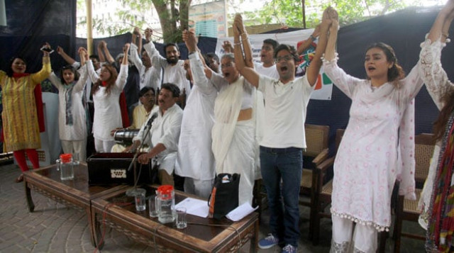 speaking up activists gathered at the karachi press club to launch the campaign in the city they were simultaneously joined by their counterparts across pakistan and india photo athar khan express speaking up activists gathered at the karachi press club to launch the campaign in the city they were simultaneously joined by their counterparts across pakistan and india photo athar khan express