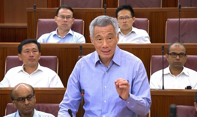 this handout photo released by the ministry of information and communication mci on july 3 2017 shows singapore prime minister lee hsien loong speaking at parliament house in singapore photo afp this handout photo released by the ministry of information and communication mci on july 3 2017 shows singapore prime minister lee hsien loong speaking at parliament house in singapore photo afp