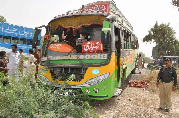 the bus was carrying passengers from bahawalpur to karachi photo ppi the bus was carrying passengers from bahawalpur to karachi photo ppi