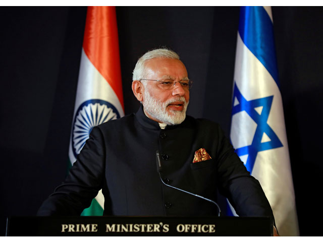 indian prime minister narendra modi speaks as he delivers joint statements with israeli prime minister benjamin netanyahu during an exchange of co operation agreements ceremony in jerusalem july 5 2017 photo reuters