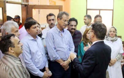 mayor visits children s hospital in korangi