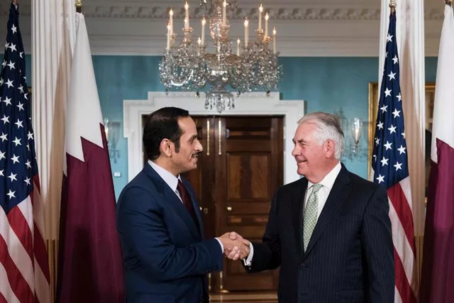 qatar 039 s foreign minister mohammed bin abdulrahman al thani l and us secretary of state rex tillerson shake hands before a meeting at the us state department on june 27 2017 in washington dc photo afp qatar 039 s foreign minister mohammed bin abdulrahman al thani l and us secretary of state rex tillerson shake hands before a meeting at the us state department on june 27 2017 in washington dc photo afp