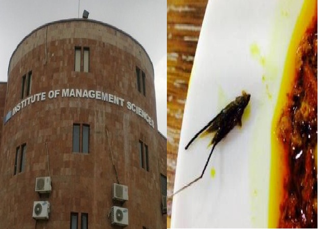 the institute of management sciences peshawar and the controversial picture of an insect allegedly found in food served at the university 039 s cafeteria shared by a student who was rusticated for his post photo facebook