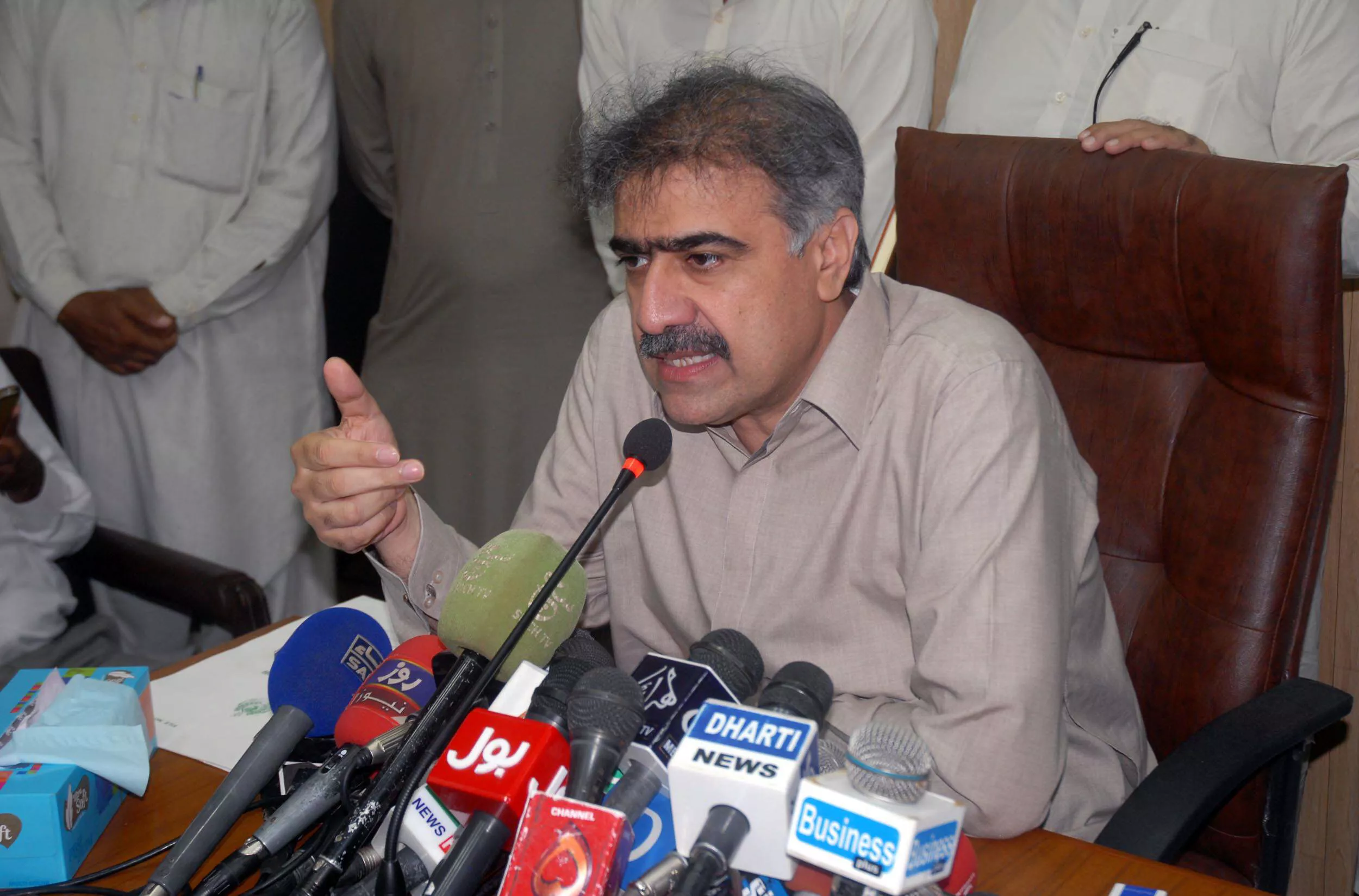 siyal spoke to the media after meeting at his office photo express siyal spoke to the media after meeting at his office photo express