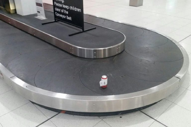 this can of booze survived a four hour flight in the luggage hold of the qantas plane photo afp