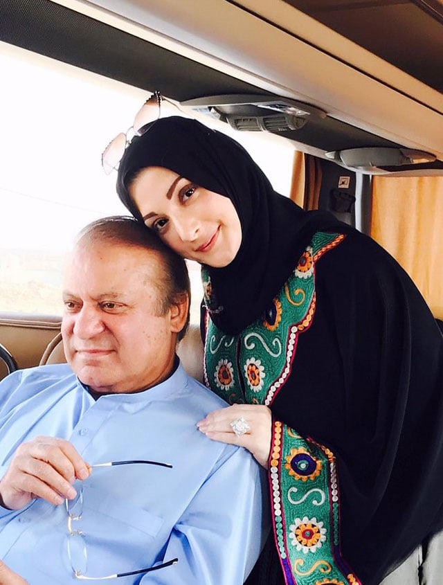 prime minister nawaz sharif with daughter maryam nawaz photo twitter com maryamnsharif