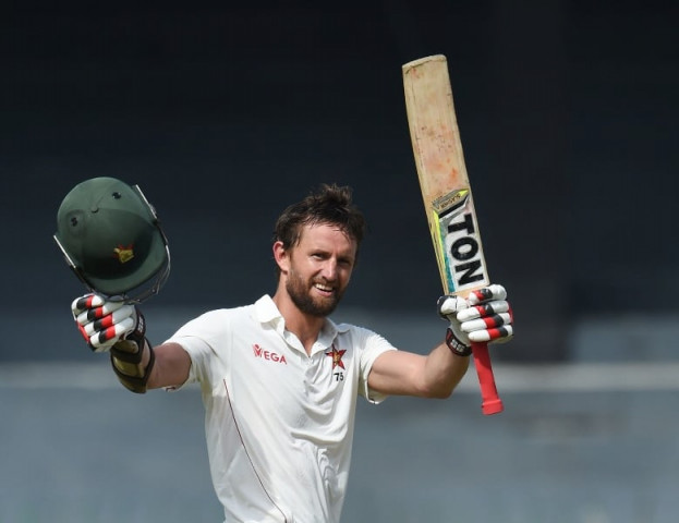 zimbabwe cricketer craig ervine celebrates after scoring a century 100 runs during the first day of the only one off test match between sri lanka and zimbabwe at the r premadasa cricket stadium in colombo on july 14 2017 photo afp zimbabwe cricketer craig ervine celebrates after scoring a century 100 runs during the first day of the only one off test match between sri lanka and zimbabwe at the r premadasa cricket stadium in colombo on july 14 2017 photo afp