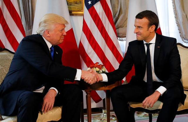president trump and french president emmanuel macron shake hands photo reuters president trump and french president emmanuel macron shake hands photo reuters