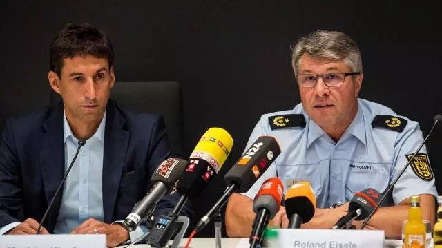 matthias klopfer left mayor of the southwestern german village of schorndorf and aalen 039 s police president roland eisele during a press conference to comment on disturbances at a local festival photo afp matthias klopfer left mayor of the southwestern german village of schorndorf and aalen 039 s police president roland eisele during a press conference to comment on disturbances at a local festival photo afp