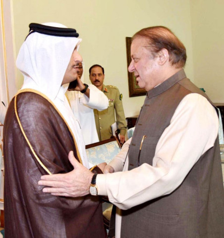 sheikh mohammed bin abdulrahman al thani calls on prime minister nawaz sharif at the pm house in islamabad on tuesday photo pid sheikh mohammed bin abdulrahman al thani calls on prime minister nawaz sharif at the pm house in islamabad on tuesday photo pid