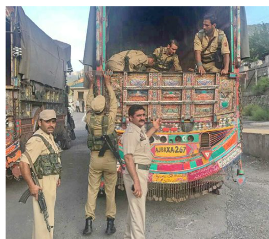 indian police claim capturing 66kg narcotics from ajk truck photo file indian police claim capturing 66kg narcotics from ajk truck photo file