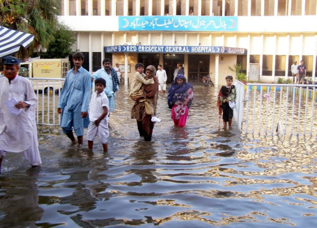 residents of hyderabad visit the flooded local hospital photo shahid ali residents of hyderabad visit the flooded local hospital photo shahid ali