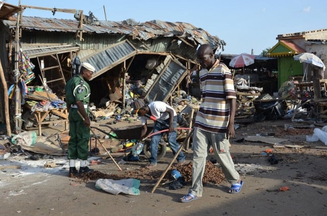 it followed with a separate attack where two women used as human bombs exploded killing at least 16 near kofa village photo afp it followed with a separate attack where two women used as human bombs exploded killing at least 16 near kofa village photo afp